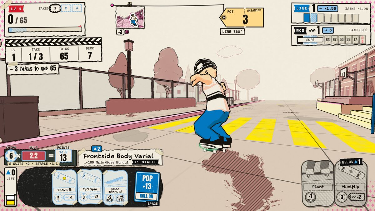 Hold a Manual and stage the next trick: the line rolls on and banks more with every link.